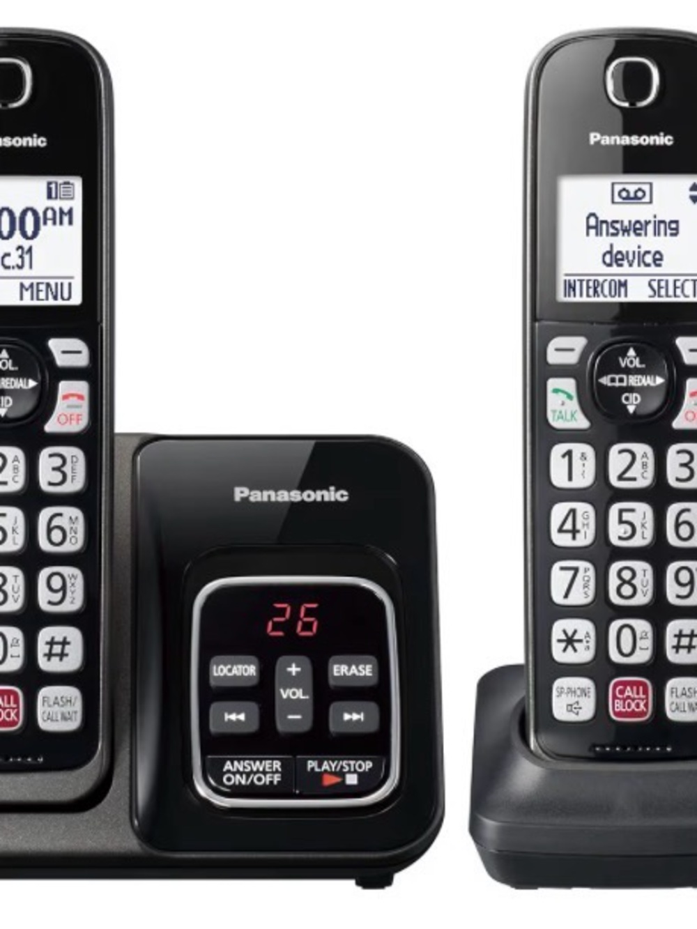 Panasonic Cordless Phone with Answering Machine, Advanced Call Block, Bilingual